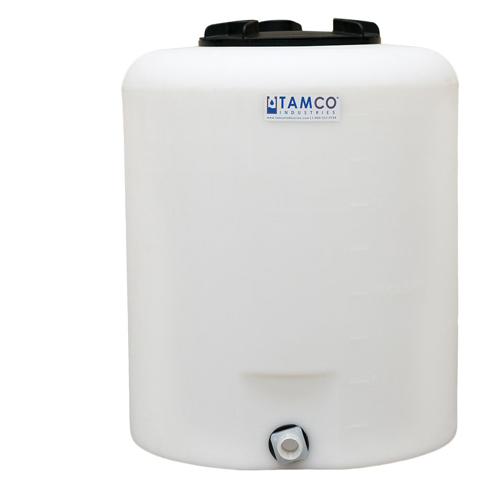 20 Gallon Tamco® Vertical Natural PE Tank with 8" Lid & 3/4" Fitting - 19" Dia. x 23" High